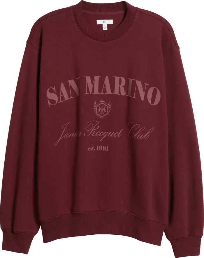 BP. Oversize Crewneck Graphic Sweatshirt in Ivory- Blue Montauk at Nordstrom, Size Xx-Small | Nordstrom