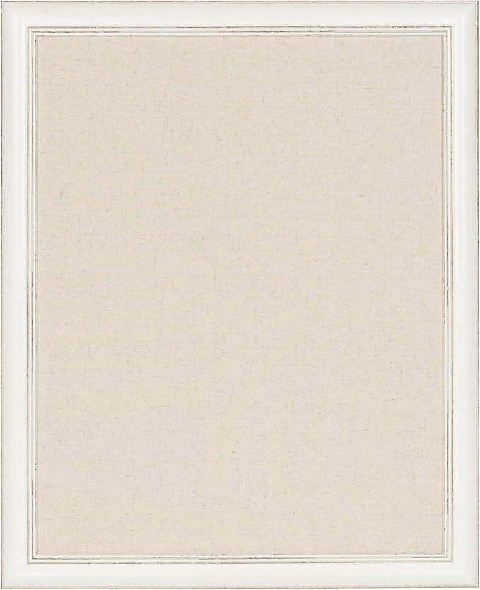 DesignOvation Macon Framed Linen Fabric Pinboard, 23x29, Soft White | Amazon (US)