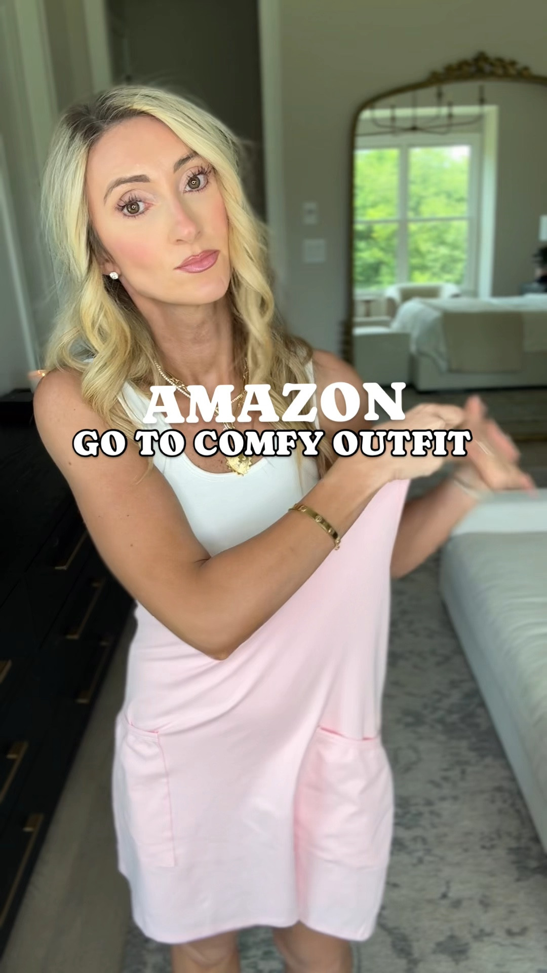 My favorite easy, cute, comfy mom outfit. I’m in size small. Look for less! More colors. Comfy. Casual 

#LTKFindsUnder50 #LTKStyleTip #LTKVideo