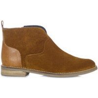 Soja brown leather flat ankle boots | Secret Sales