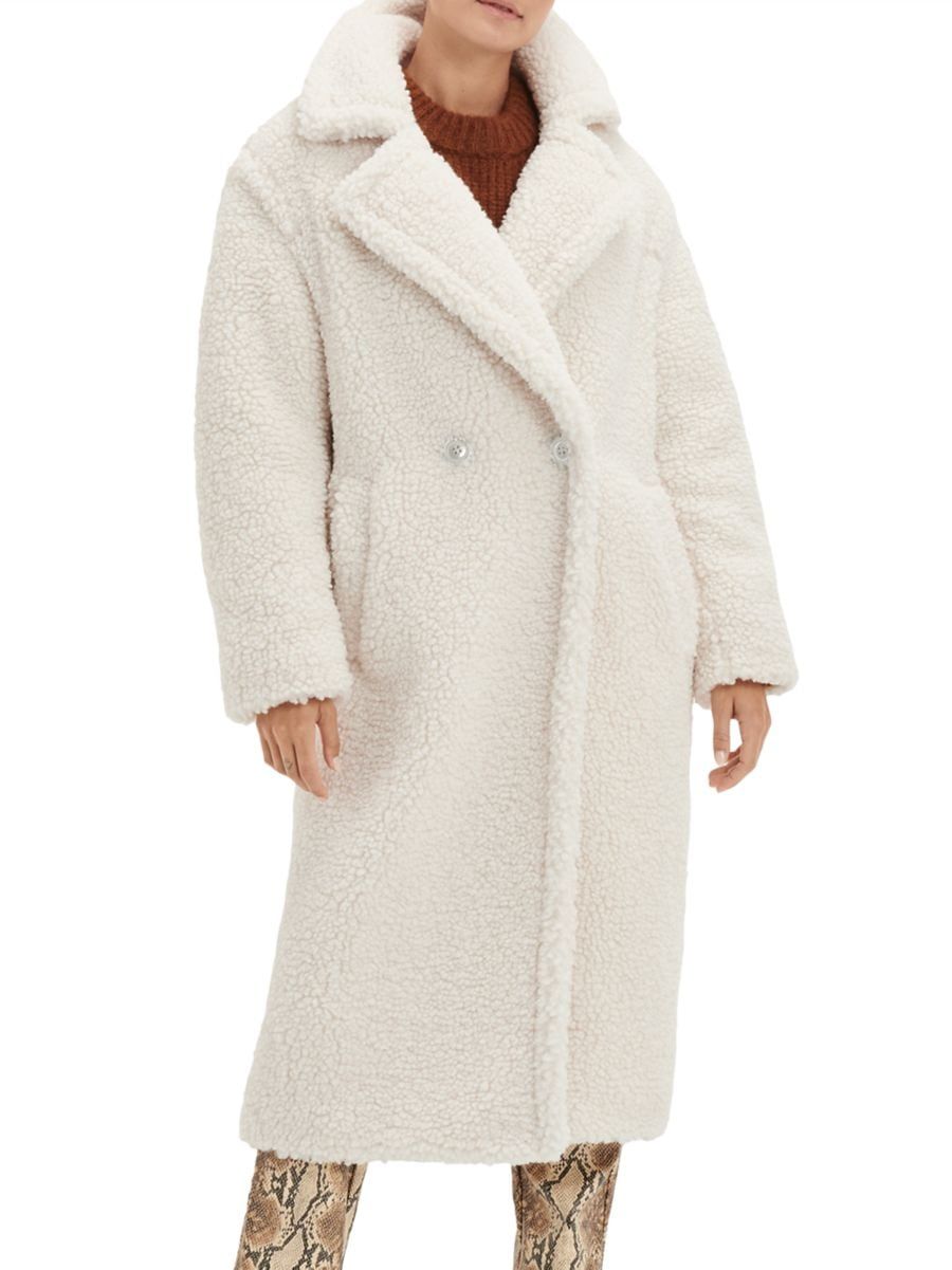 Shop UGG Gertrude Long Teddy Coat | Saks Fifth Avenue | Saks Fifth Avenue