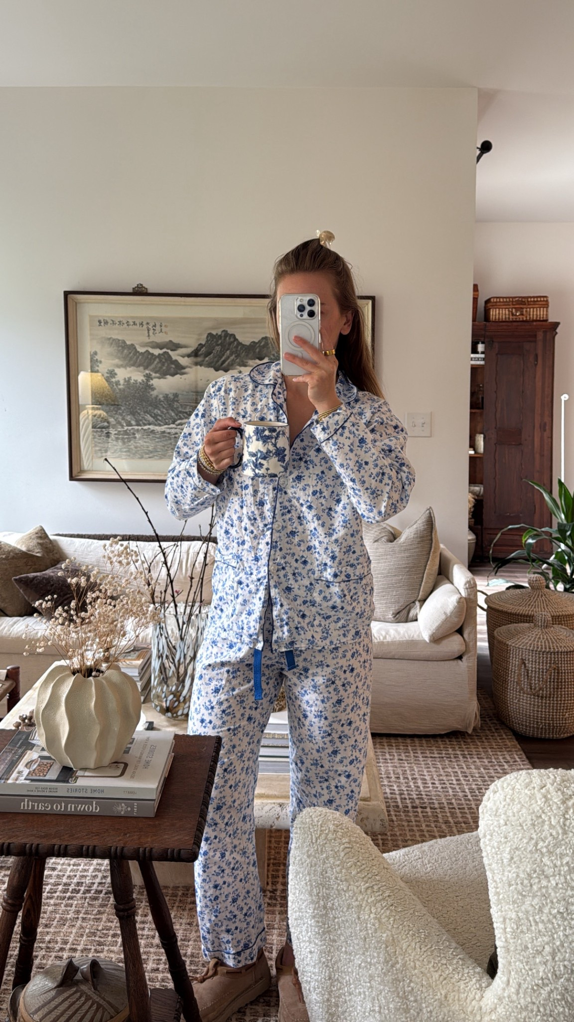 5/16/25 cozy morning at home 🫶🏼 amazon pajamas set, floral pajama set, amazon fashion find, spring pjs, cute loungewear set, comfy amazon pjs, morning outfit at home, cozy pajama set, soft sleepwear, blue floral pjs, affordable pajama set, amazon loungewear, matching sleep set, pjs under $50, cute and comfy pjs