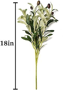 5 Pack Olive Branches Artificial Plants Greenery Stems Olive Leaves Fake Fruits Silk Plants | Amazon (US)