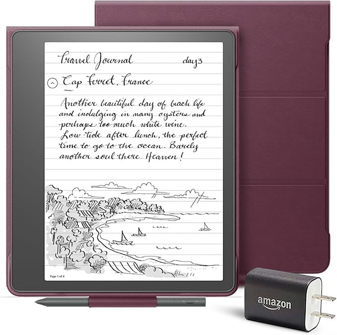 Kindle Scribe Essentials Bundle including Kindle Scribe (16 GB), Basic Pen, Leather Folio Cover w... | Amazon (US)