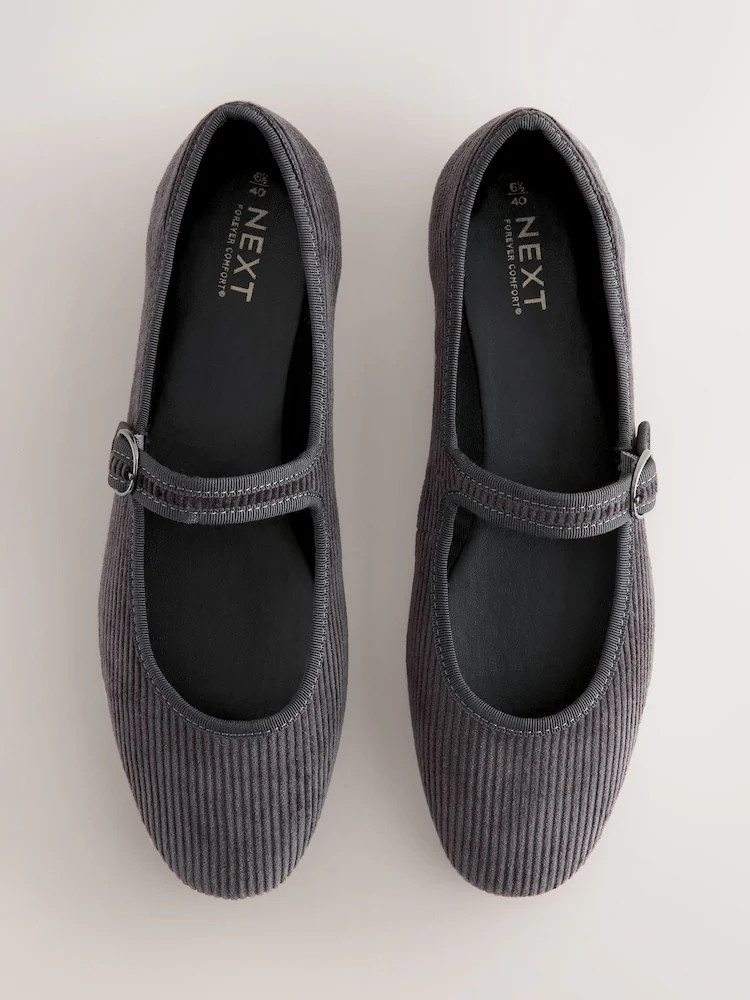 Grey Cord Forever Comfort Round Toe Buckle Detail Mary Jane Shoes | Next AU