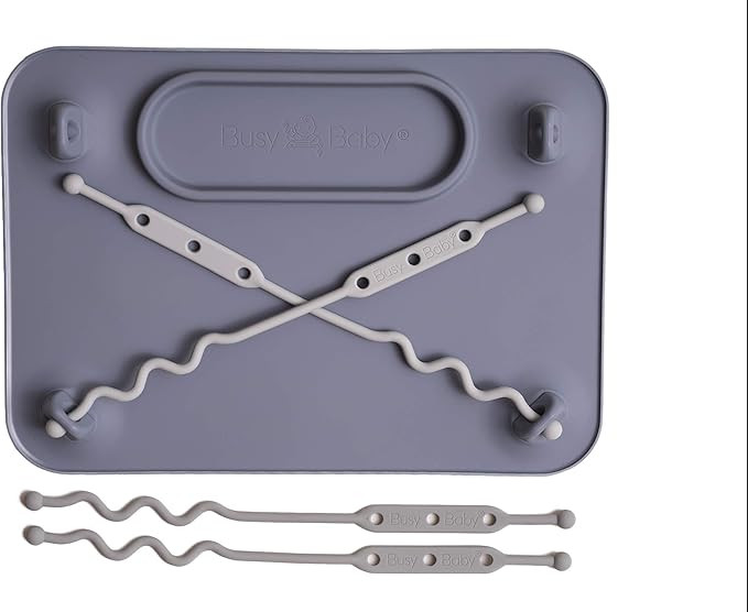 Busy Baby Silicone Placemat - Built-in Suction Cups - 4 Toy Tethers for Babies Toddlers and Kids ... | Amazon (US)