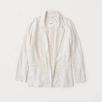 Linen-Blend Blazer | Abercrombie & Fitch (US)