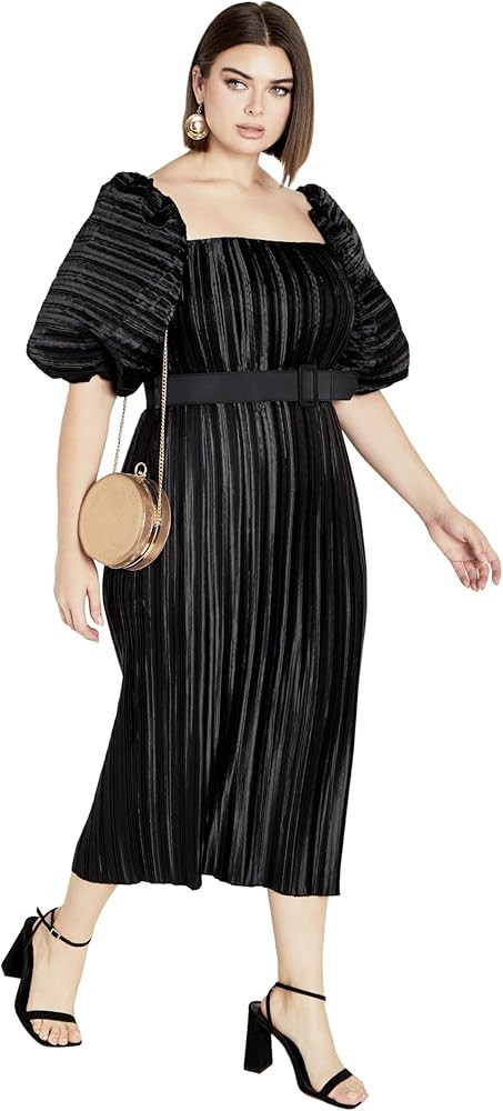City Chic Women's Plus Size Dress - Krista Pleat | Amazon (US)