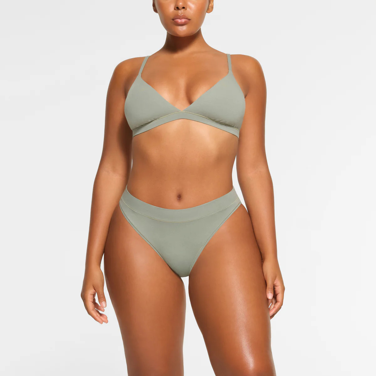 COTTON JERSEY CHEEKY TANGA | MINERAL | SKIMS (US)