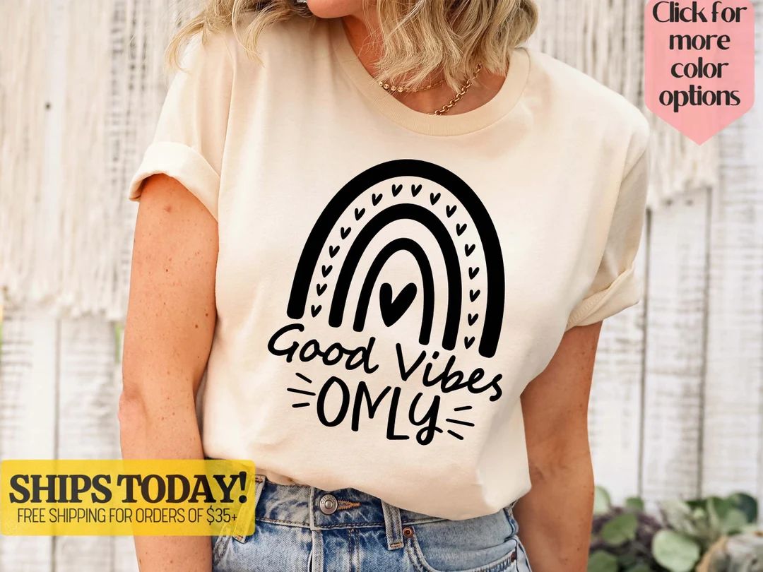 Retro Good Vibes Only Shirt, Good Vibes Shirt, Peace Shirt, Kindness Shirt, Vintage Shirt, Sunshi... | Etsy (US)