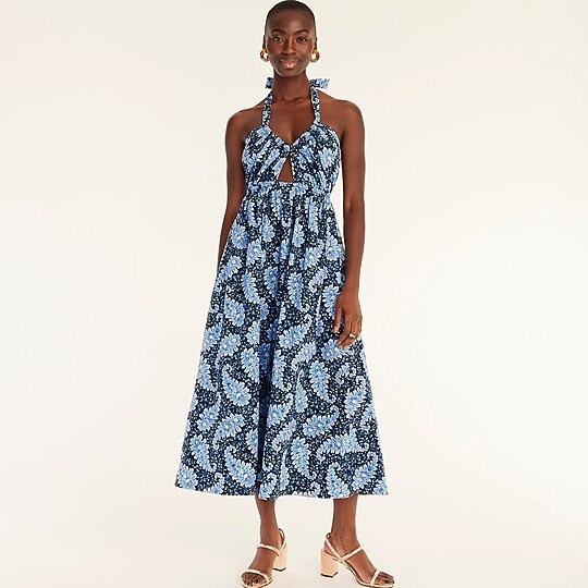 Collection halter cutout dress in Ratti® Pacific paisley | J. Crew US