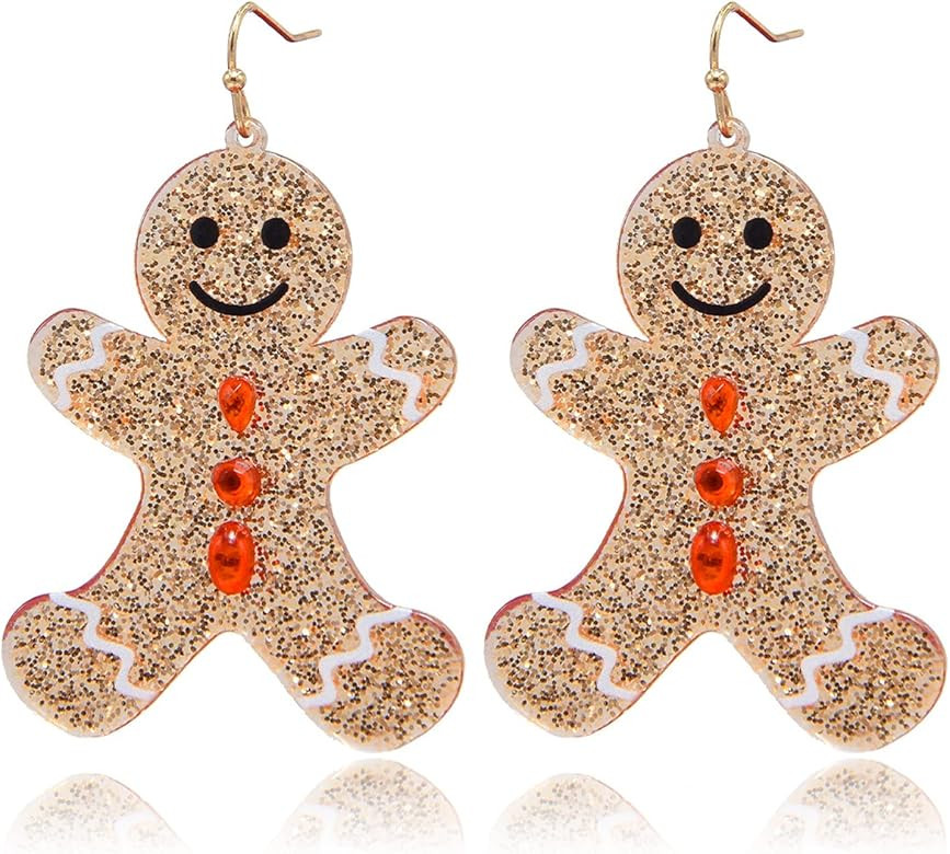 Ymimanchil Gingerbread Earrings for Women Christmas Earrings Dangle Holiday Earrings Xmas Earring... | Amazon (US)