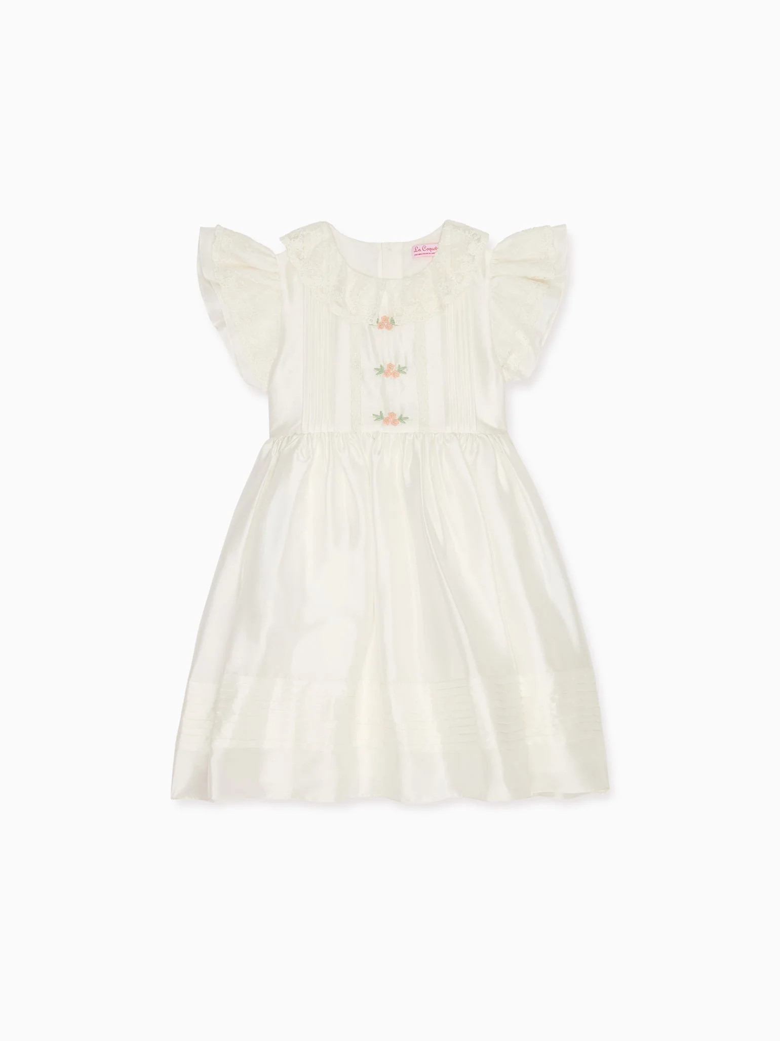Ivory Lavinia Silk Ceremony Girl Dress | La Coqueta (US)
