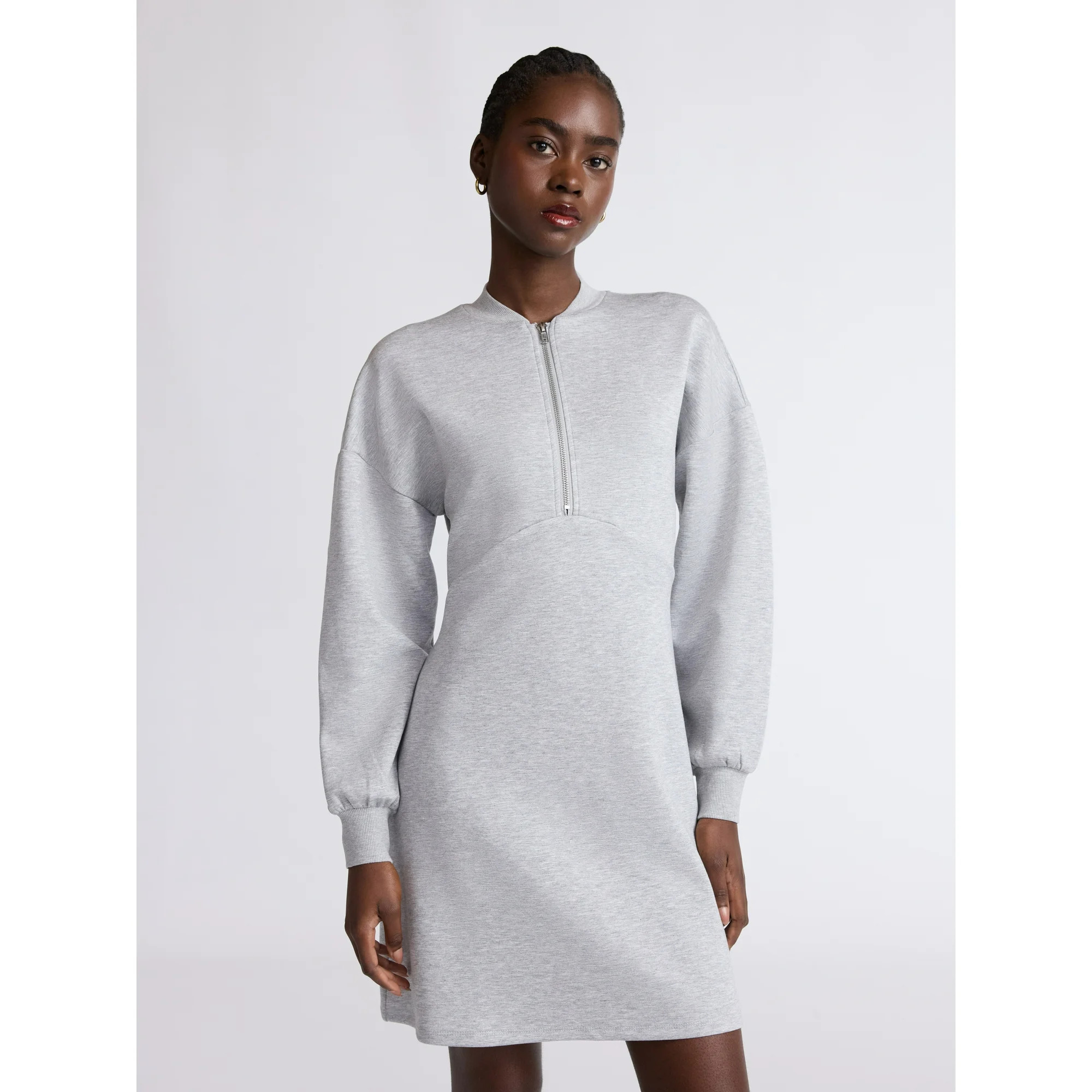 Scoop Women's and Women's Plus New Scubaknit Zip Front Mini Dress, Sizes XS-4X | Walmart (US)