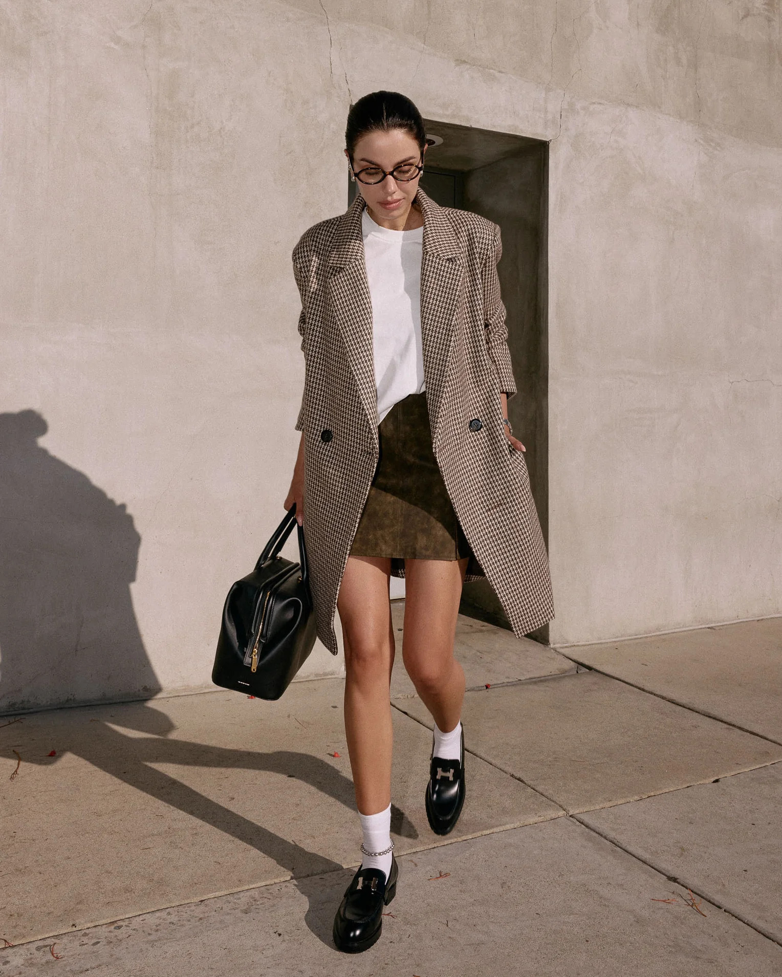 Keep It Chic Houndstooth Print Trench Coat | VICI