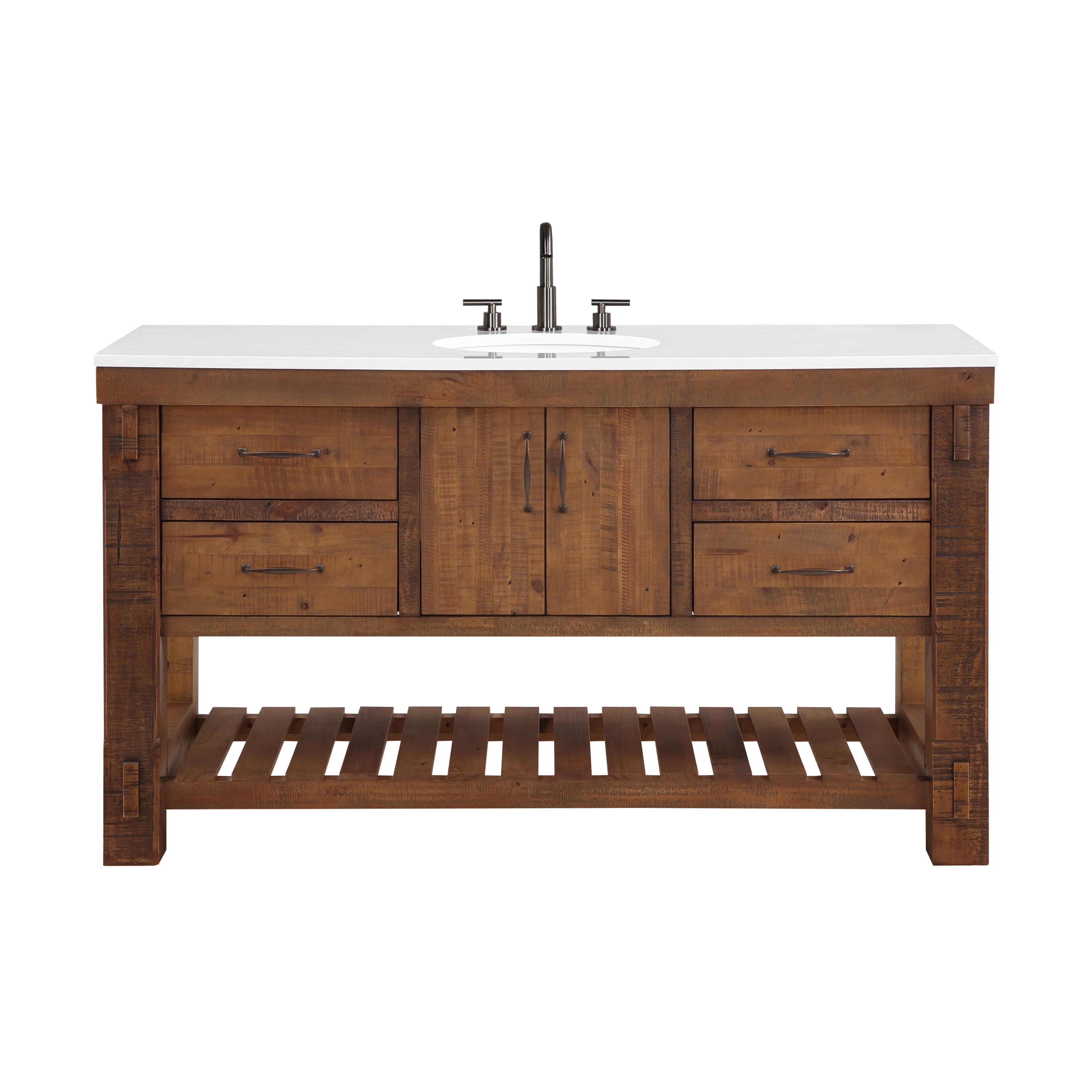 Bromley 60" Single Bathroom Vanity with Quartz Top | Wayfair North America