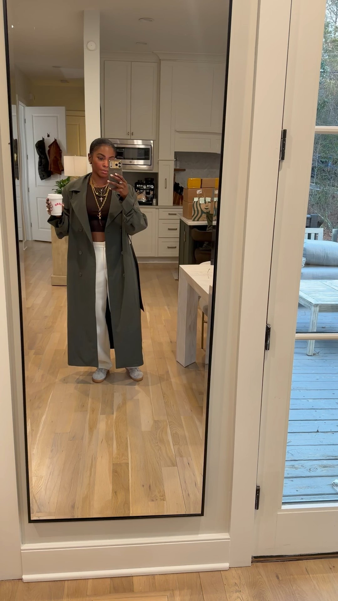 Tank: M
Pants: Small
Jacket: M
Shoes: Kids 6 (runs big. Normally a 8.5 in women’s) 
