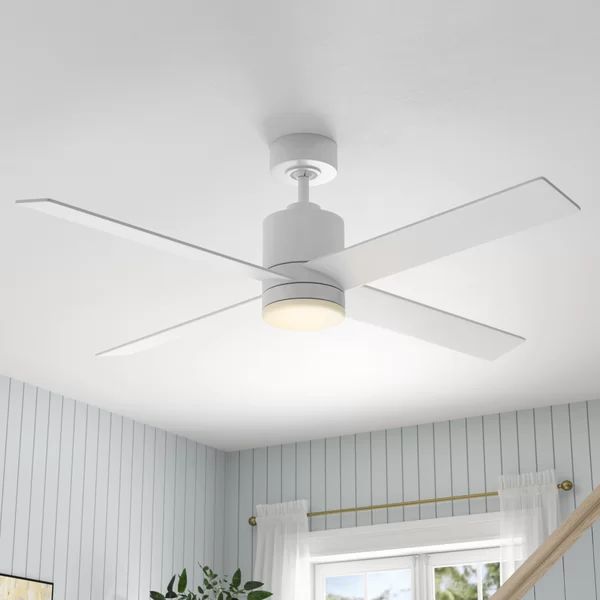 52" Rinke 4 Blade Ceiling Fan with Remote, Light Kit Included | Wayfair North America