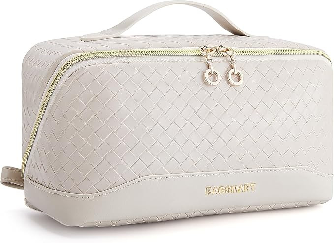 BAGSMART Makeup Bag Cosmetic Bag, Travel Makeup Bag, PU leather Makeup Bags for Women Portable Wa... | Amazon (US)