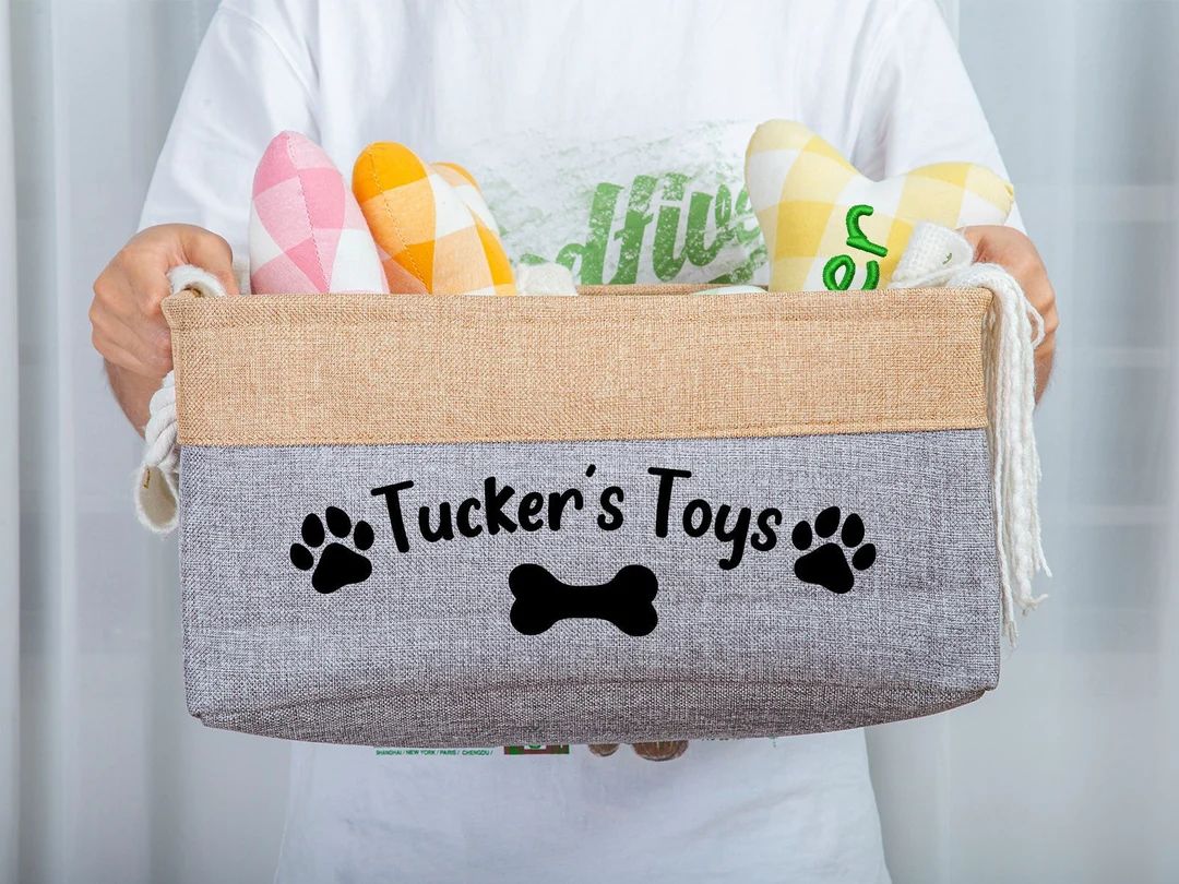 Dog Toy Basketpersonalized Pet Toy Bincustom Dog Storage - Etsy | Etsy (US)