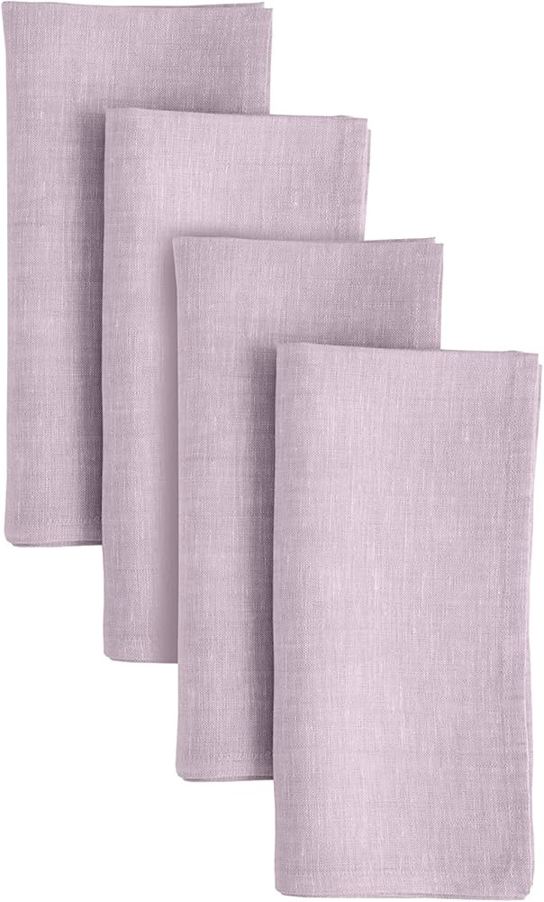 Solino Home Linen Napkins 20 x 20 Inch – Chambray Lavender Cloth Dinner Napkins Set of 4 – 10... | Amazon (US)