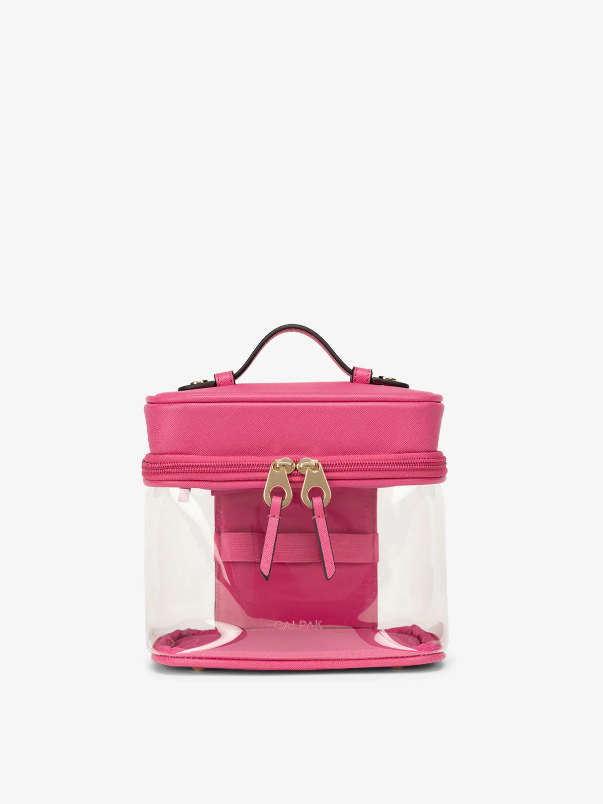 CALPAK Clear Train Cosmetic Case Pink | CALPAK