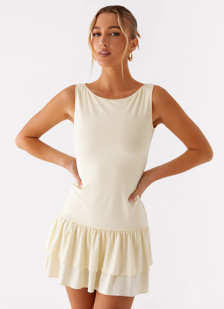 Rhiannon Frill Mini Dress - Yellow | Peppermayo (Global)