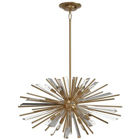 Avenue Lighting Palisades Ave. Collection 8 Light Hanging Chandelier Brass - #547M3 | Lamps Plus | Lamps Plus