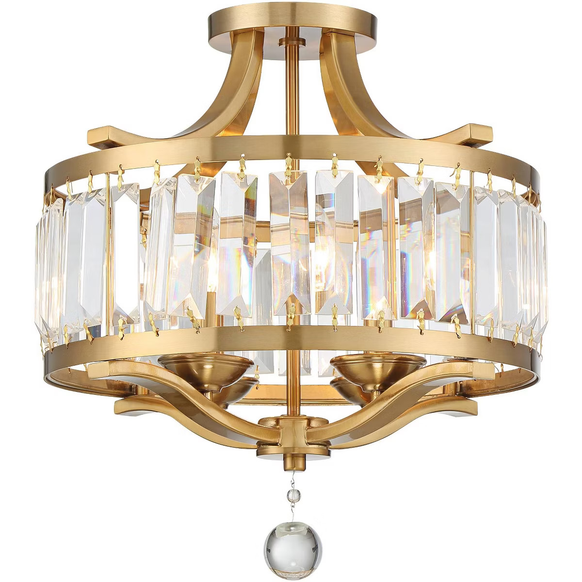 Vienna Full Spectrum Prava Modern Ceiling Light Semi Flush Mount Fixture 16 1/2" Wide Warm Brass ... | Target