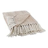 DII Herringbone Striped Collection Cotton Throw Blanket, 50x60, Stone | Amazon (US)