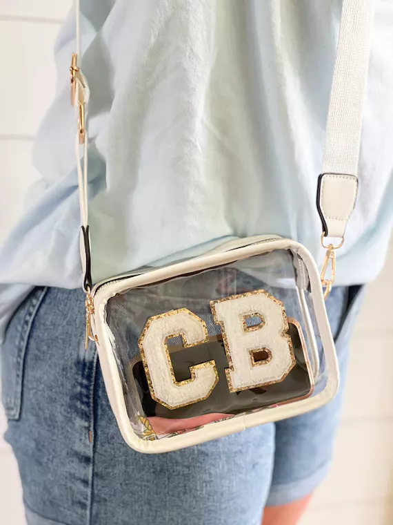 Stadium Bags for Concert Purse Clear Bag Chenille Letters 