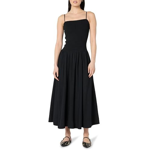 The Drop Women’s Florencia Smocked Bodice Linen Maxi Dress, Black, L | Amazon (US)