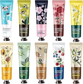 10 Pack Natural Plant Fragrance Moisturizing Hand Cream for Dry Hands,Stocking Stuffers Gift Set ... | Amazon (US)