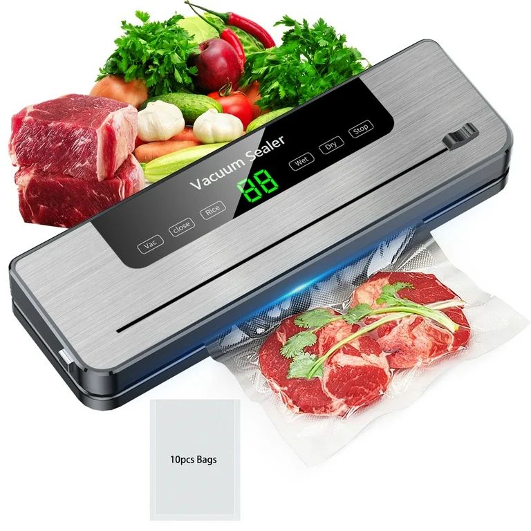 TINANA Vacuum Sealing Machine, Built-in Cutter, Automatic Food Sealer Machine for Food，Led Indi... | Walmart (US)