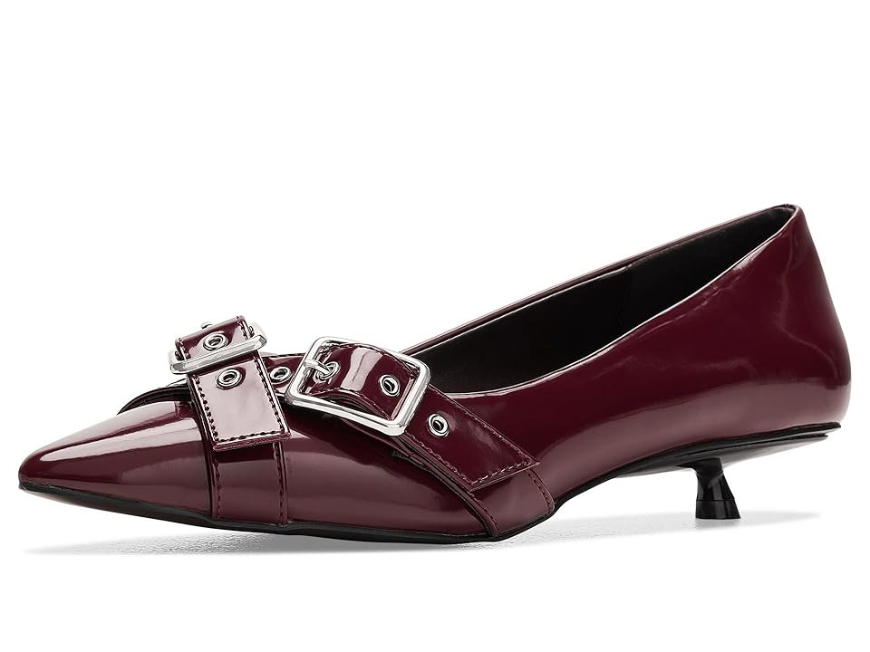 Free People So 90s Kitten Heels Women's Boots Cabernet Vegan Leather : EU 37 (US Women's 7) M, Faux Leather | Zappos