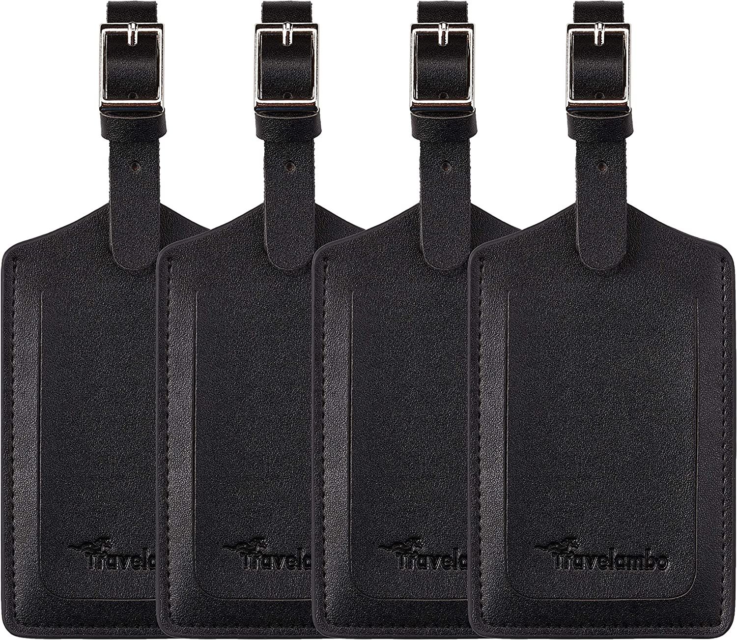 4 Pack Leather Luggage Travel Bag Tags by Travelambo | Amazon (US)
