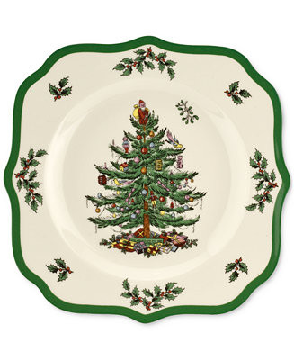 Christmas Tree Scalloped Salad Plate, 8.75" | Macy's