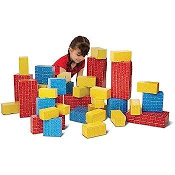 Melissa & Doug Deluxe Jumbo Cardboard Blocks (Developmental Toy, 40 Pieces, 12.5″ H × 7″ W ... | Amazon (US)