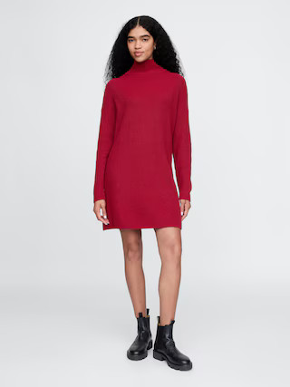 CashSoft Rib Turtleneck Mini Sweater Dress | Gap (US)
