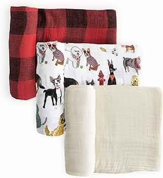 Little Unicorn – Woof Cotton Muslin Swaddle Blanket Set | Set of 3 | 100% Cotton | Super Soft |... | Amazon (US)
