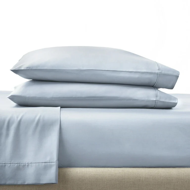 Better Homes & Gardens 4-Piece 300 Thread Count Blue Water Cotton Sateen Bed Sheet Set, Queen | Walmart (US)