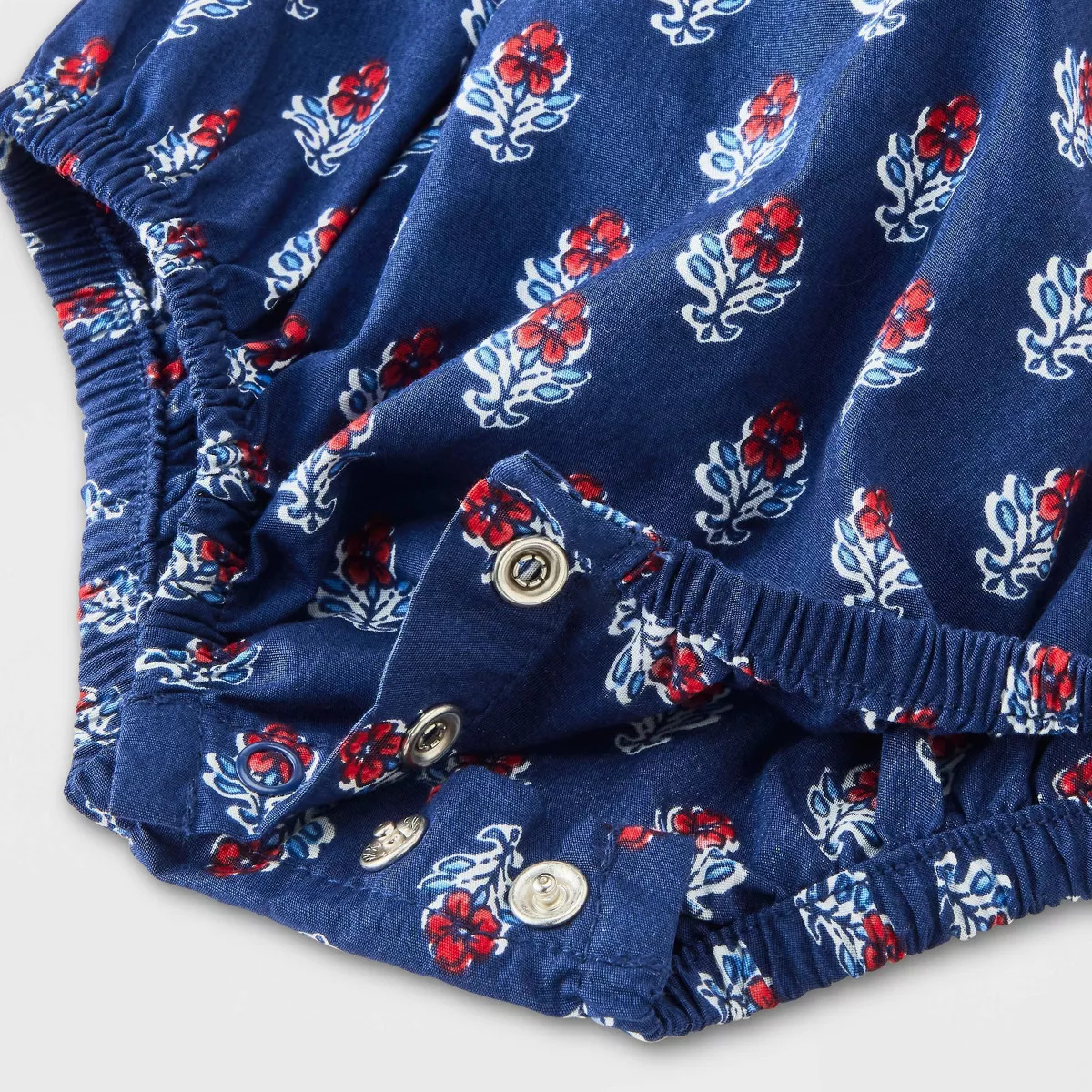 Baby Girls' Floral 4th of July Smocked Romper - Cat & Jack\u2122 Navy Blue 18M | Target