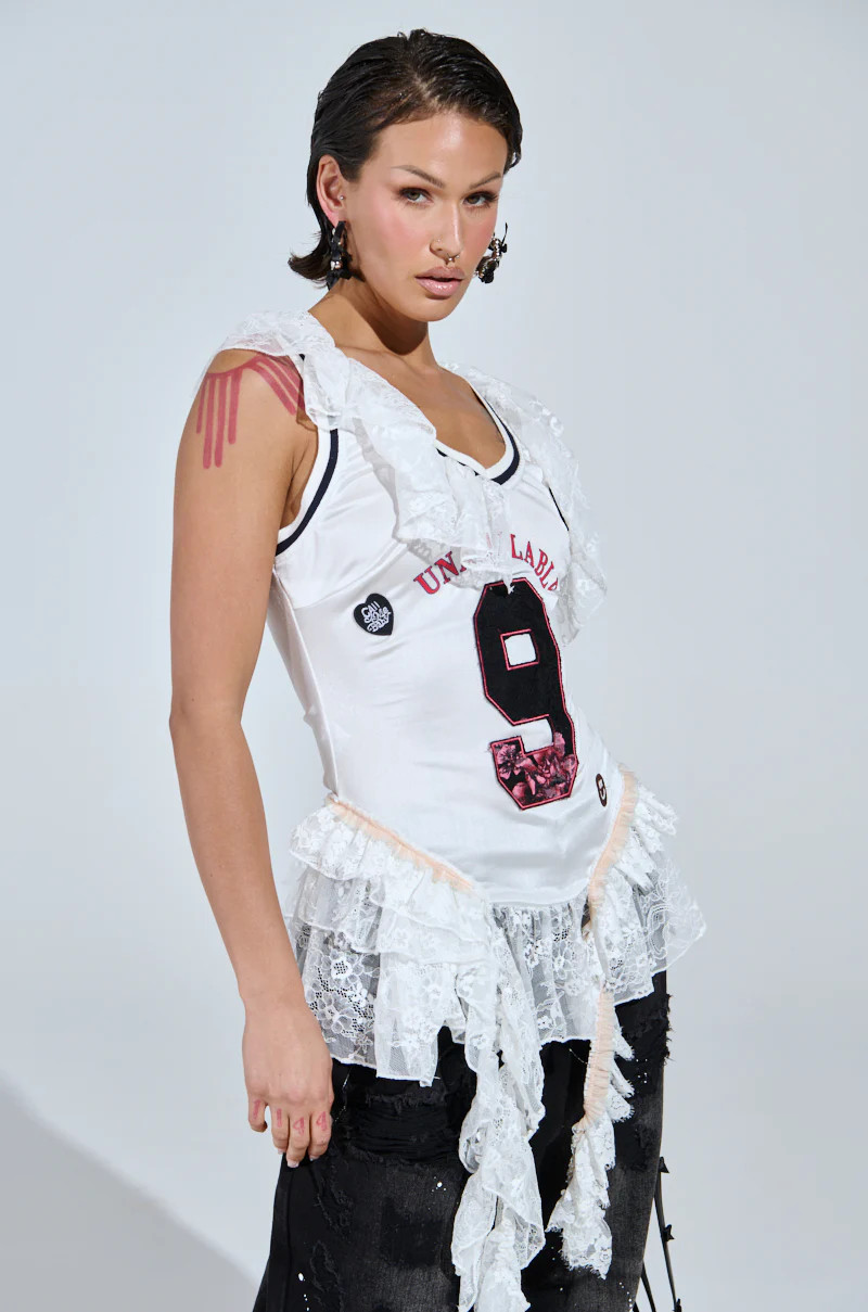 PLAY WITH MY HEART RUFFLE JERSEY | AKIRA