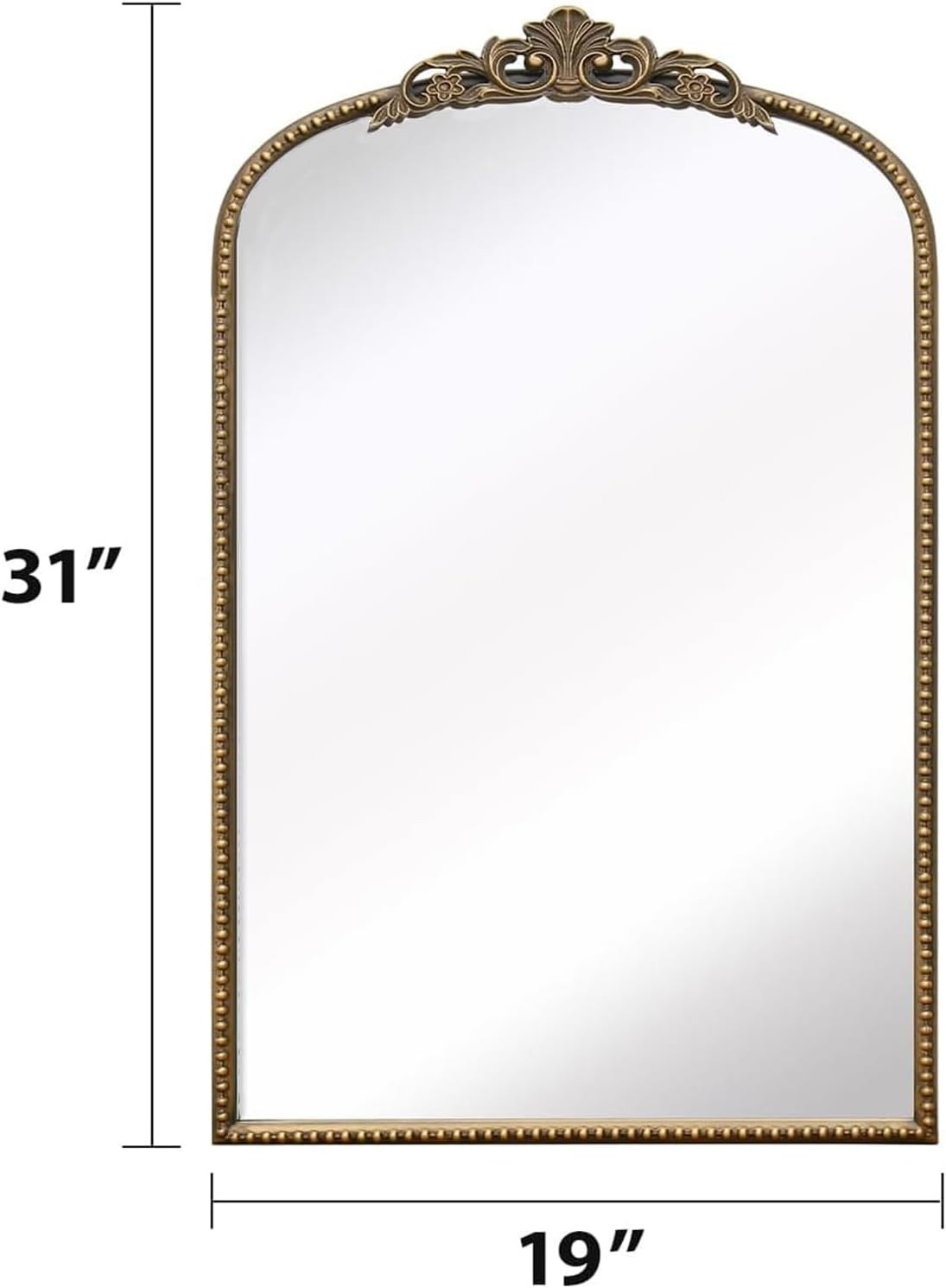 Micasso Antique French Vintage Arched Mirror, 31"x19" Decorative Ornate Gold Vintage Arch Wall Mi... | Amazon (US)