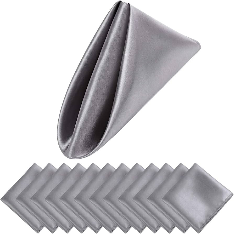Aneco 12 Pieces Satin Napkin Square 20 x 20 Inches Dinner Napkins Weddings Party Napkin Soft Tabl... | Amazon (US)