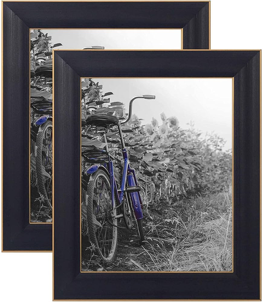 Americanflat 8x10 Rustic Black Picture Frame with Polished Glass - Horizontal and Vertical Format... | Amazon (US)