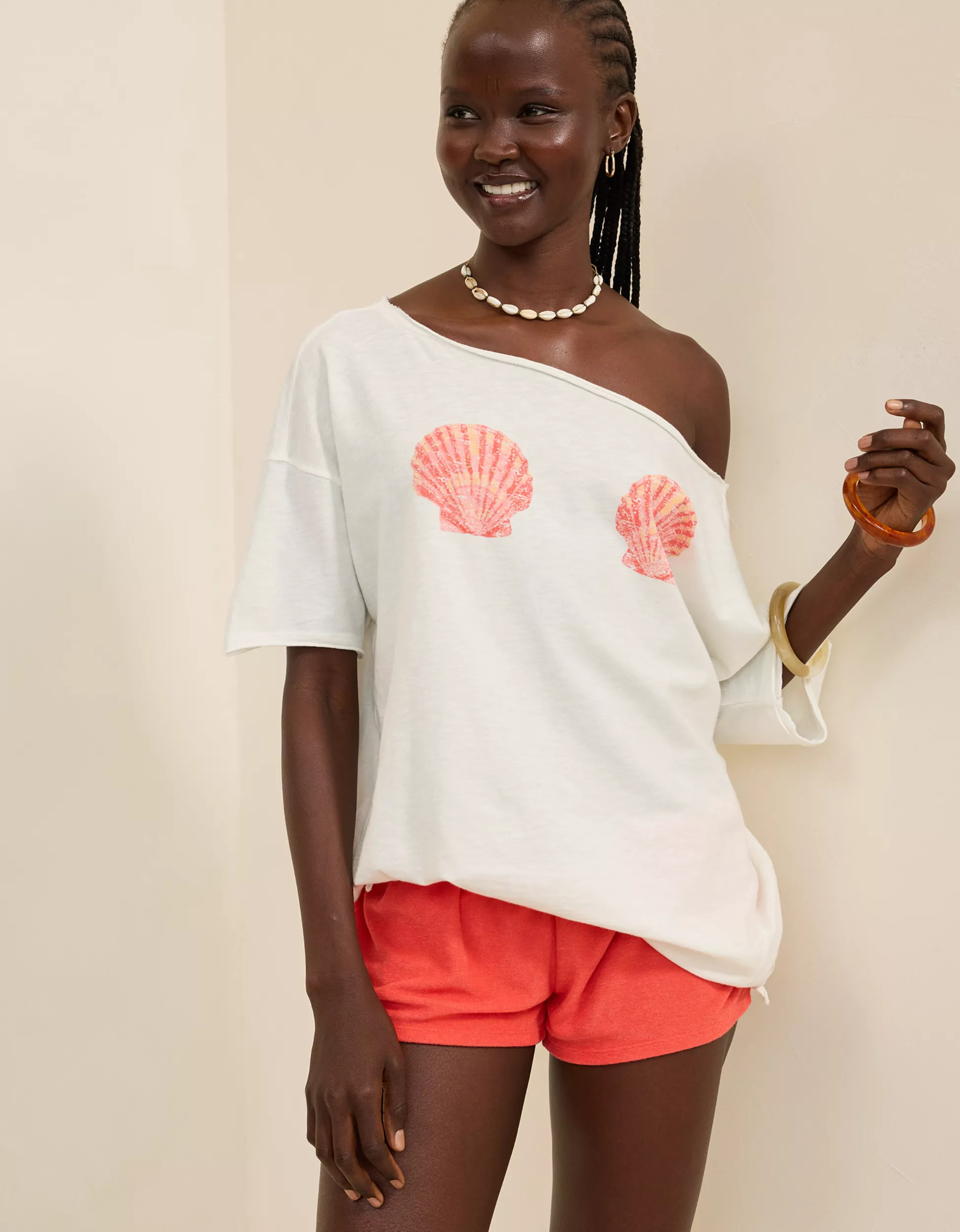 Aerie Off The Shoulder Oversized Boyfriend T-Shirt | Aerie