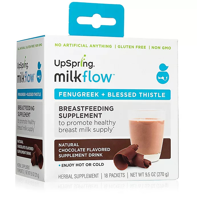 UpSpring® Milkflow™ Fenugreek and Blessed Thistle 18-Pack Drink Mix in Chocolate | buybuy BABY