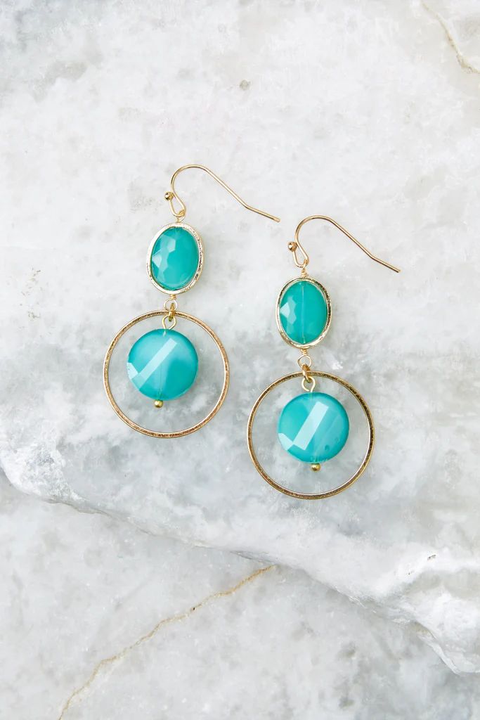 Bright Outlook Aqua Earrings | Red Dress 