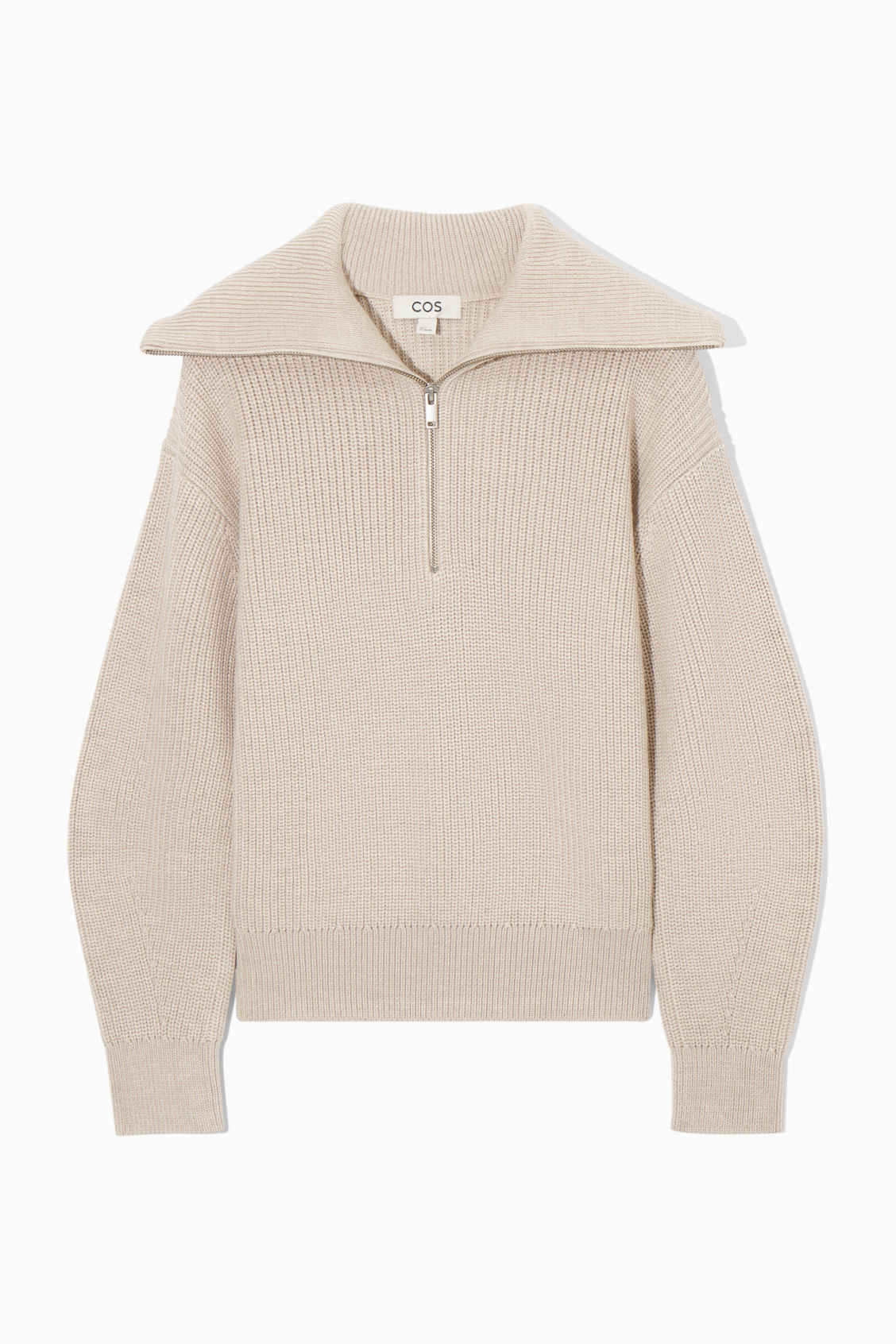 WOOL AND COTTON HALF-ZIP JUMPER | COS UK